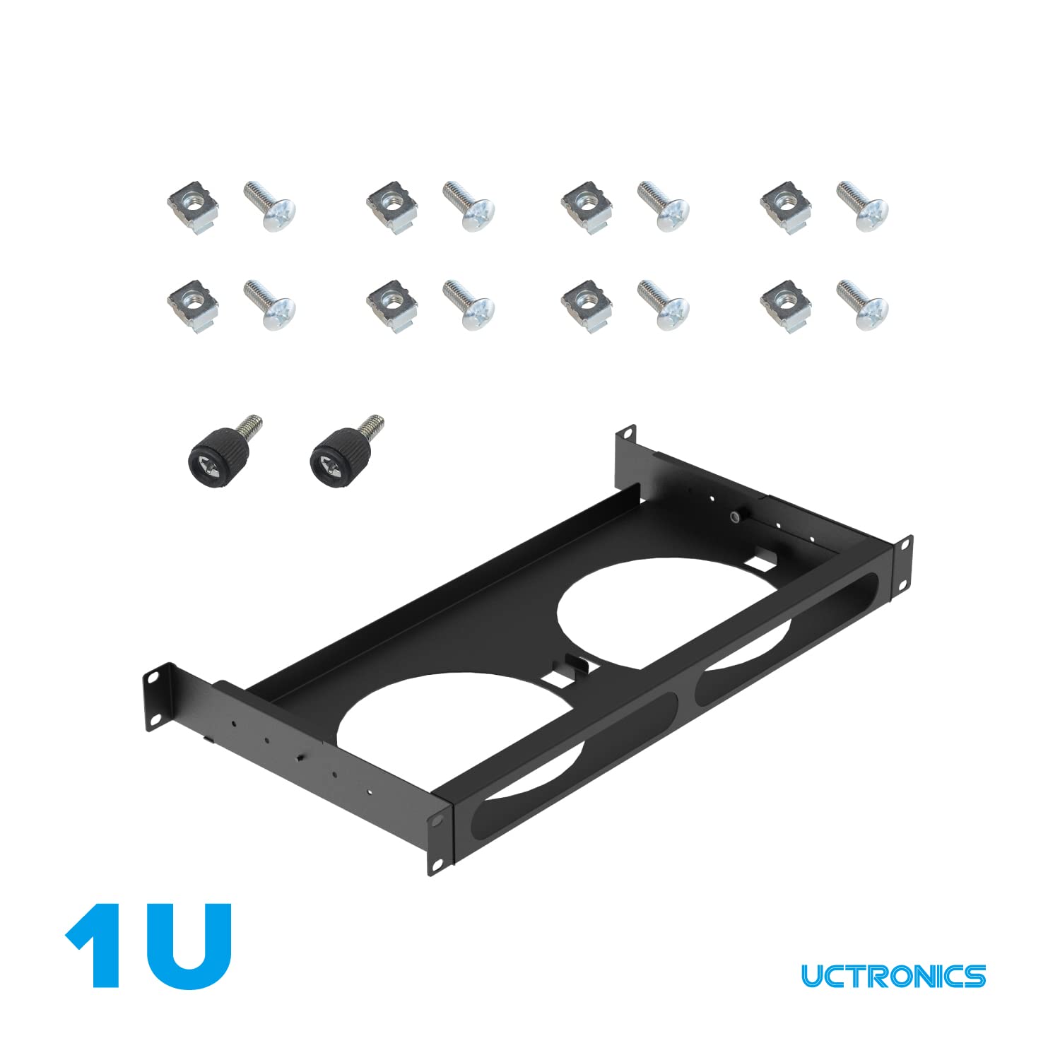 Uctronics Mac Mini Rack Mount With Side Brackets, 19'' 1U Rackmount Supports Up To 2 Units Of All Mac Mini M2 And M1 Models