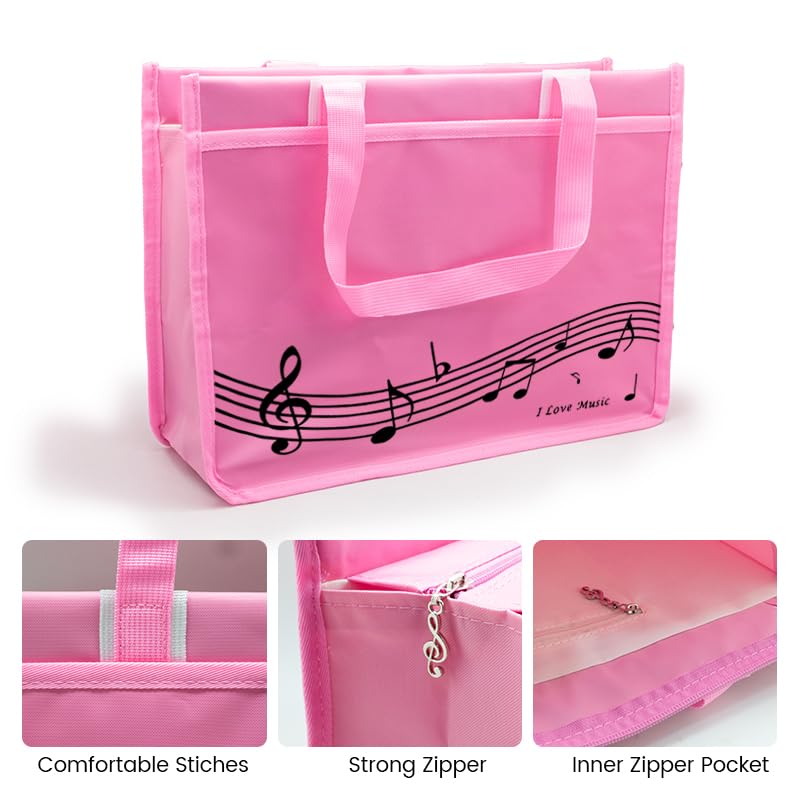 Bestsounds Piano Bag, Zipper Waterproof Music Book Tote Bag Piano Accessories For Students Kids, Women, Gifts For Musicians (Pin