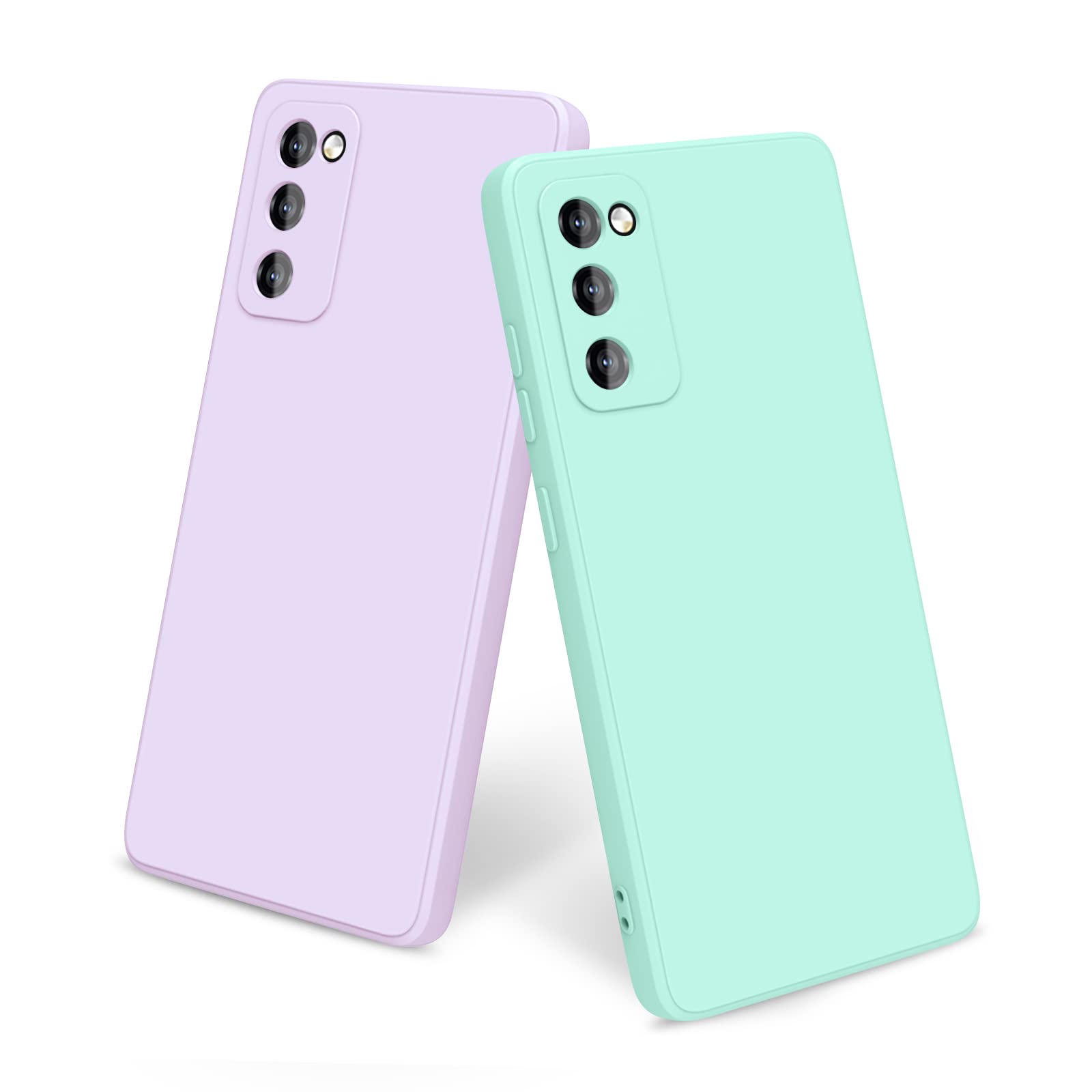 [2 Pack] Cases For Galaxy S20 Fe Case, Samsung S20 Fe Case 4G/5G, Slim Full Body Stylish Silicone Protective Case For Samsung Ga