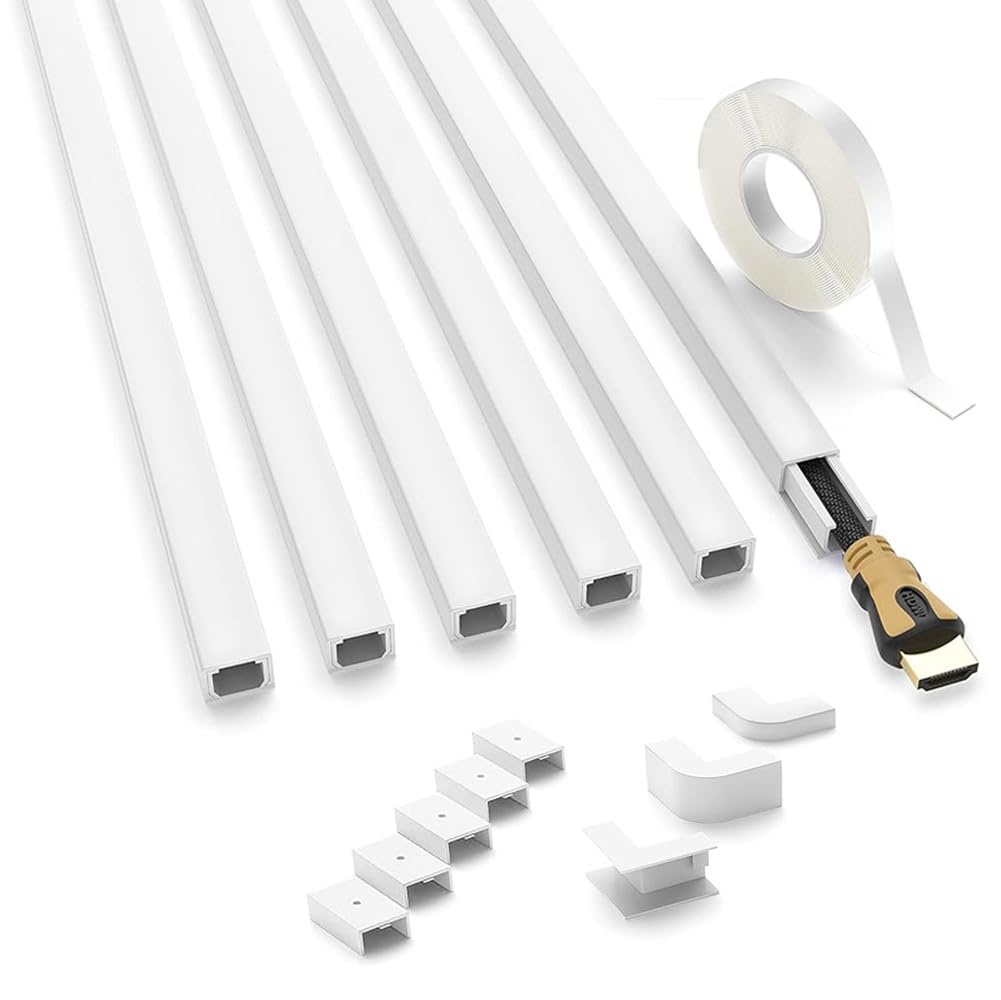 Serplex Sliding Cable Cover Raceway, 15.7In Pvc Cable Hider Cord Concealer