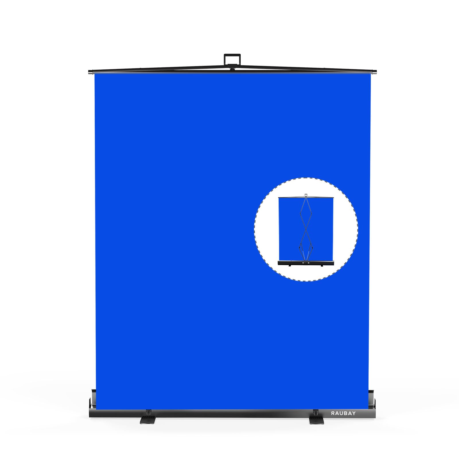 ?Easy Set Up? Raubay 59.8 X 78.7In Collapsible Blue Screen Backdrop Portable Retractable Chroma Key Panel Photo Background With