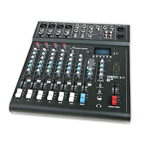 Studiomaster Clubxs8 8 Inputs 4 Mic / 2 Stereo Channel Audio Mixer Analog Mixing Console With Mix Board Dsp Usb Mp3 8 Inputs 4 M