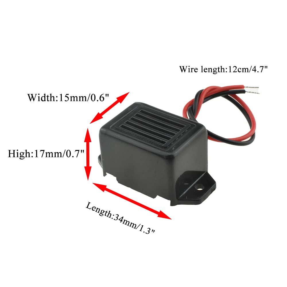 Hahiyo Electronic Buzzer Alarm 12V 400Hz Beep Continuous Sounder Active High Plenty Loud Tone Piezo Siren Security Audible Easy