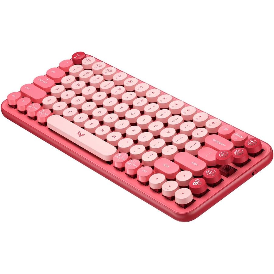 Logitech Pop Mechanical Wireless Keyboard With Customizable Emoji Keys, Durable Compact Design, Bluetooth Or Usb Connectivity, M