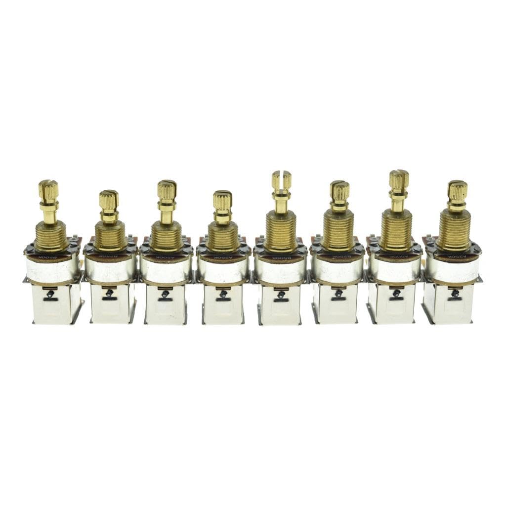 Dopro Full Brass Shaft Push/Push Pot Guitar Bass Audio/Linear Taper Potentiometer With Usa Thread Shaft A500K Audio Taper 16Mm S