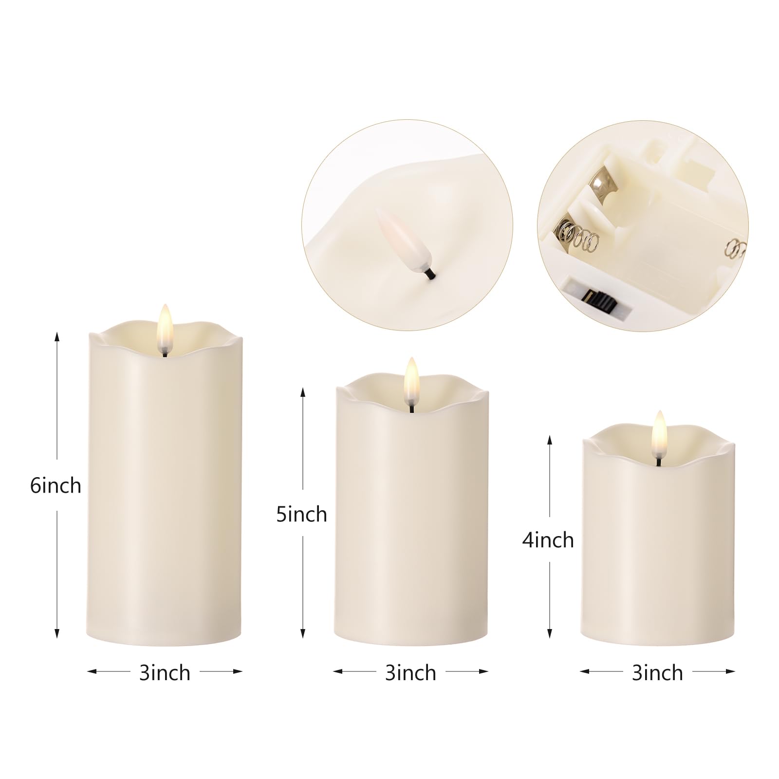 Mingfuxin Flameless Candles, Battery Operated Candles, Led Waterproof Outdoor Indoor Flameless Candle With Remote & Timer For Be