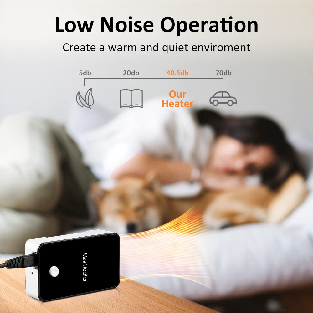 Portable Space Heater Youcidi Mini Desk Heater Electric Fan Air Warmer For Room/Office/Desktop Black