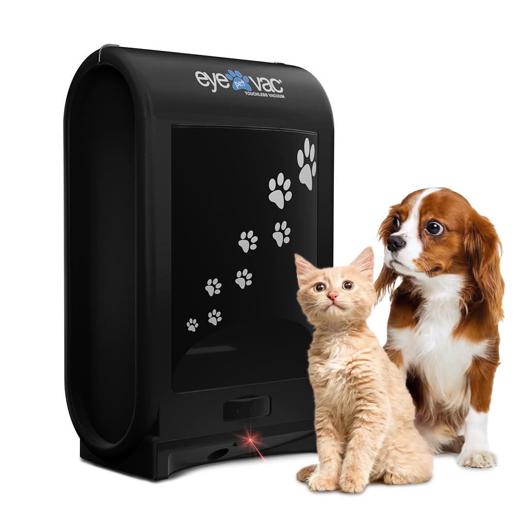 Eyevac Pet Touchless Vacuum Automatic Dustpan   Ultra Fast & Powerful   Great For Sweeping Cat Dog Pet Hair Food Dirt Kitchen, C