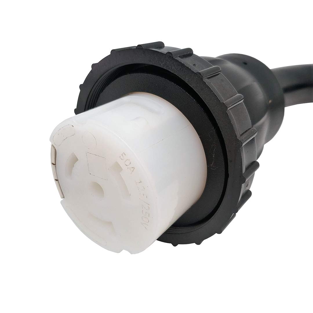 Parkworld 68741 Generator 50A Adapter Cord Ss2 50R To 14 50R For Both Rv & Ev Outlet, 6 Gauge Wire, 6 Awg,1.5Ft