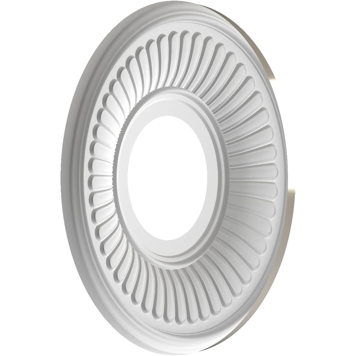 Ekena Millwork Cmp10Bebcr Berkshire Thermoformed Pvc Ceiling Medallion (Fits Canopies Up To 4 1/2), 10Od X 3 1/2Id X 3/4P, Brigh