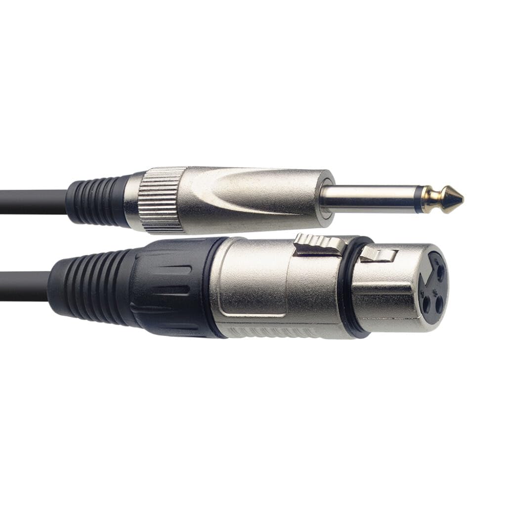 Stagg Female XLR to Mono Jack Cable 3m/10ft, Black