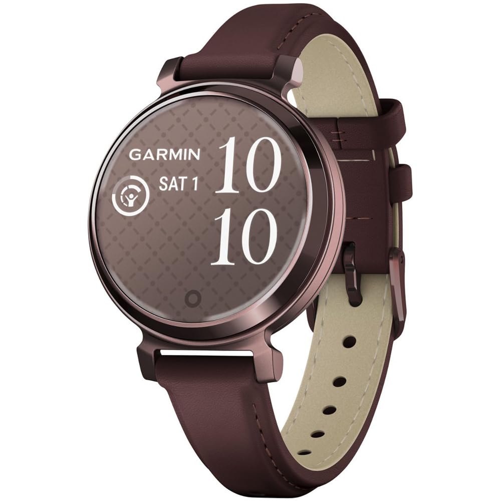 Garmin 010-02839-03 Lily 2 Classic Dark Bronze With Mulberry Leather Band Smartwatch | Official Usa Partner Model | Bundle With