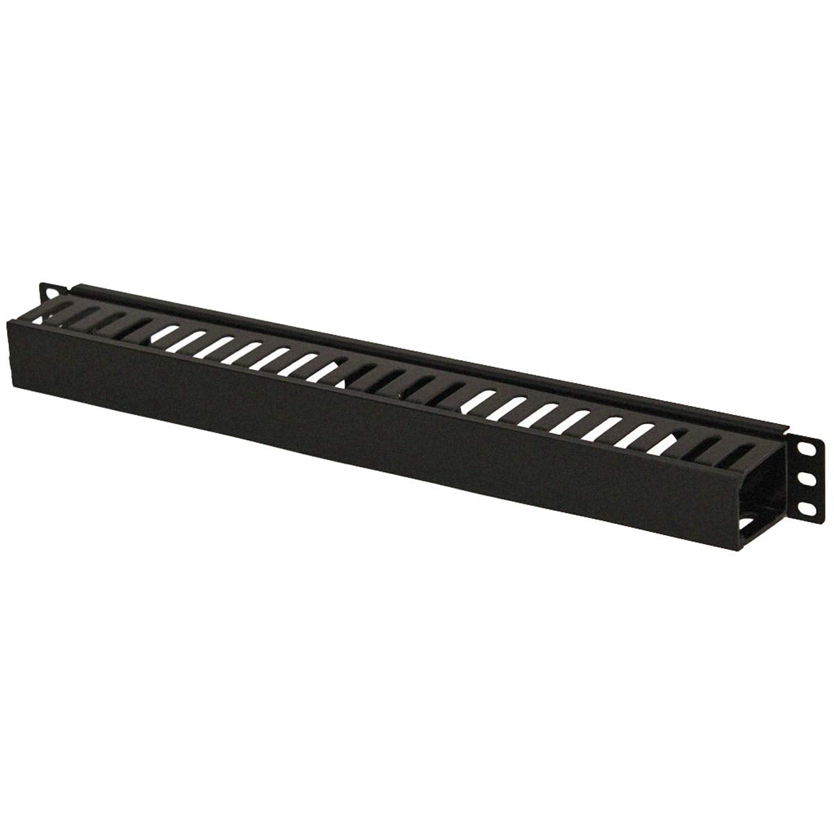 Navepoint 1U Plastic Rack Mount Horizontal Cable Manager Duct Raceway For 19 Inch Server Rack