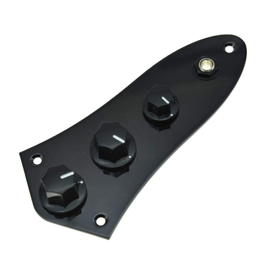 Kaish Fully Loaded Control Plate Pre Wired Control Plate With Wiring Harness For Jazz J Bass Black