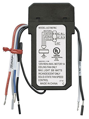 Anderic Replacement Uc7067Gmrx Universal Ceiling Fan Receiver With Up Lights For Hampton Bay Ceiling Fans And Others (Works With