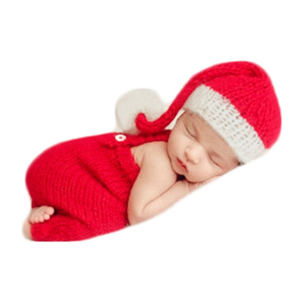 Zeroest Baby Photography Props Boy Girl Photo Shoot Outfits Newborn Crochet Costume Infant Knitted Christmas Clothes Set