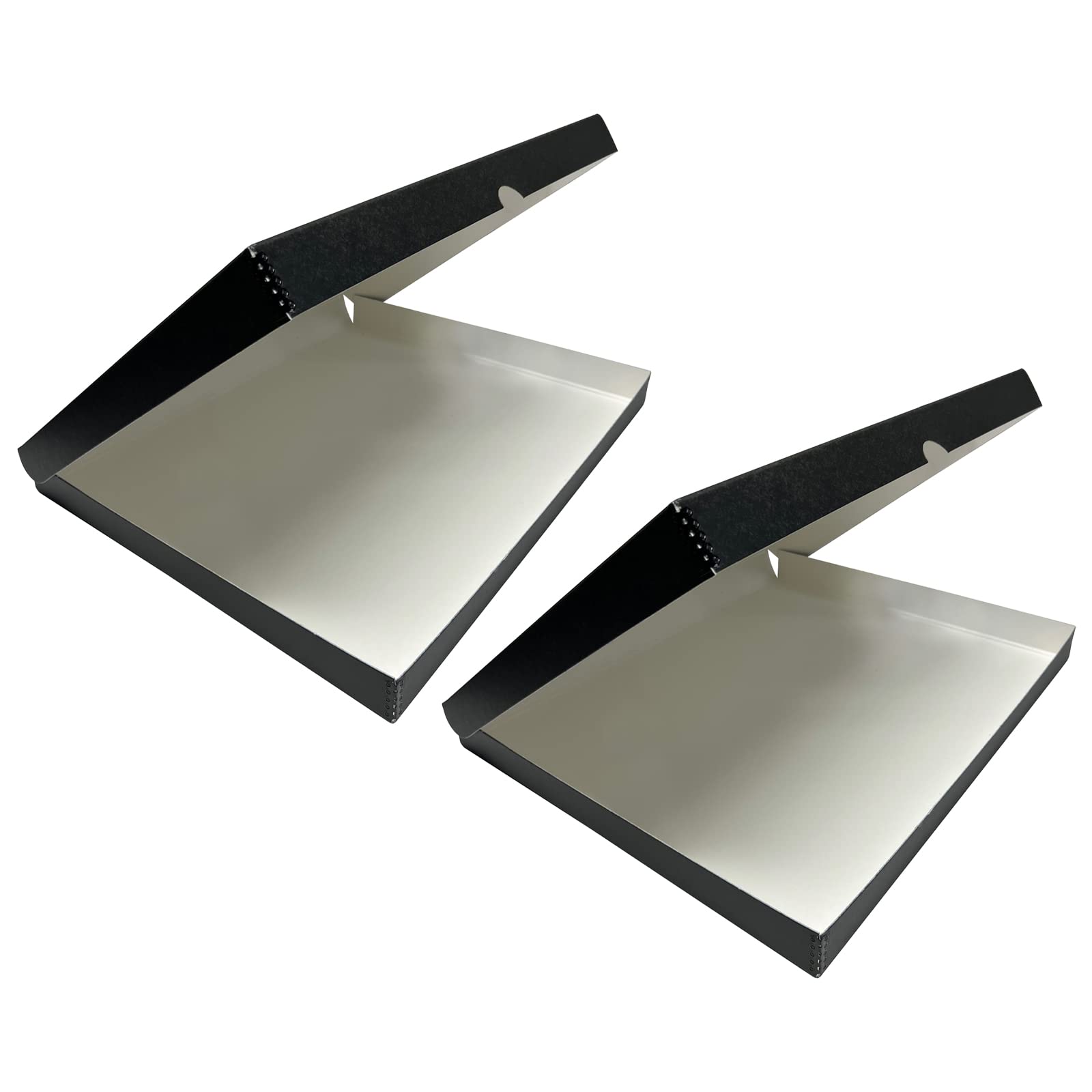 Lineco, Archival Folio Storage Box. Acid Free, Metal Edge Boxboard, Clamshell Lid. 16 X 20 X 1.75 Inches. Preserves And Organize, Stores Photos, Documents, Craft, Prints, Diy. Black, Pack Of 2