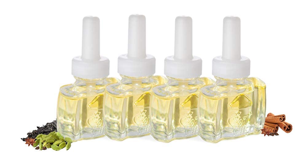 Scent Fill Spiced Chai Plug In Air Freshener, 4 Scented Oil Refills