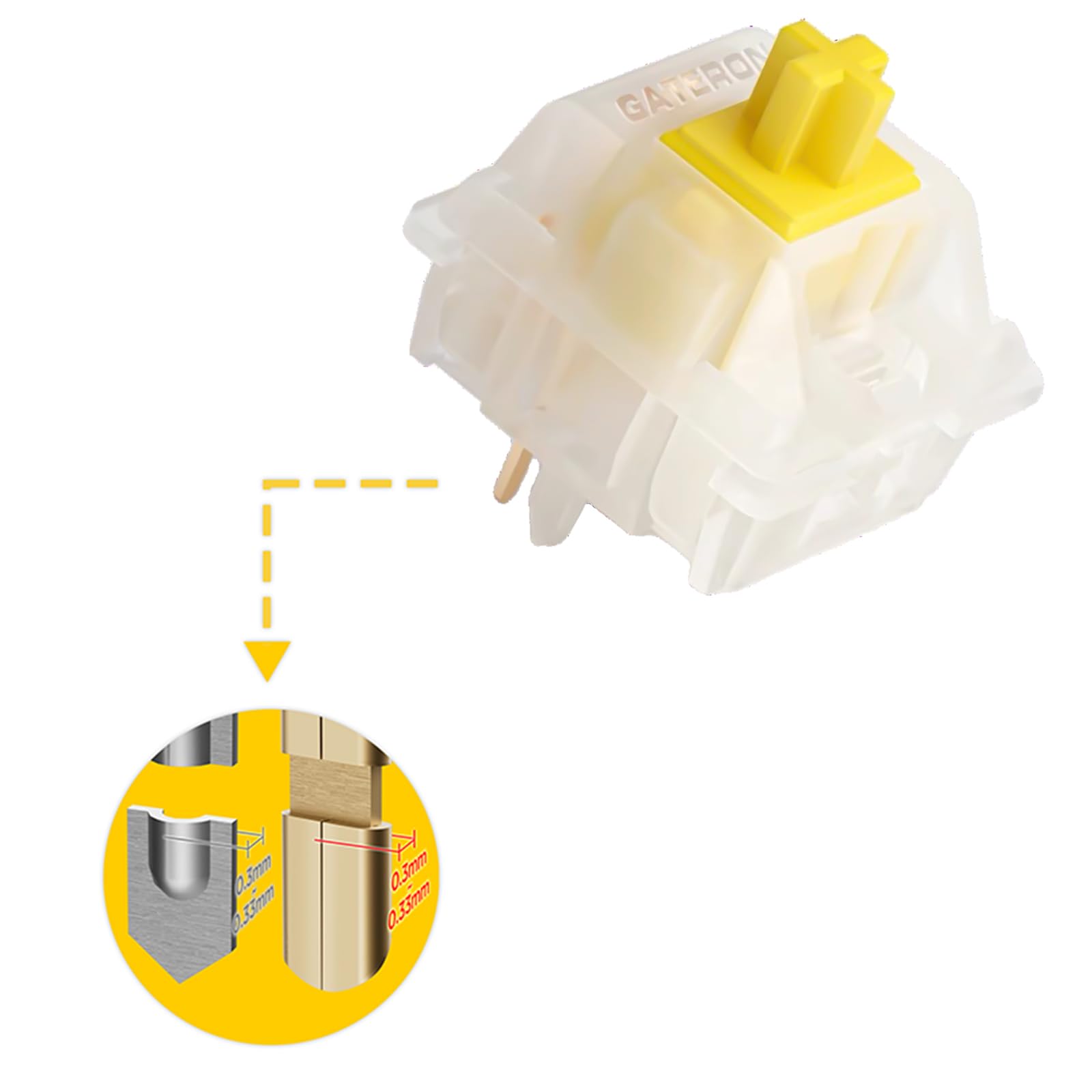 Gateron Ks 3X1 Pro V2 Milky Yellow Pre Lubed Switches 5 Pin Linear Switches Compatible With All Mx Mechanical Keyboard Game Keyb