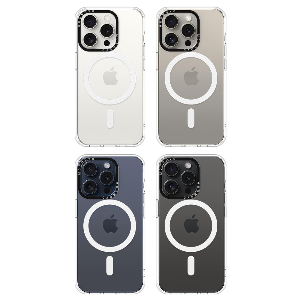 Mosnovo Case For Iphone 15 Pro, [Compatible With Magsafe] [Buffertech 6.6Ft Military Grade Drop Protection] [Anti Peel Off Tech]