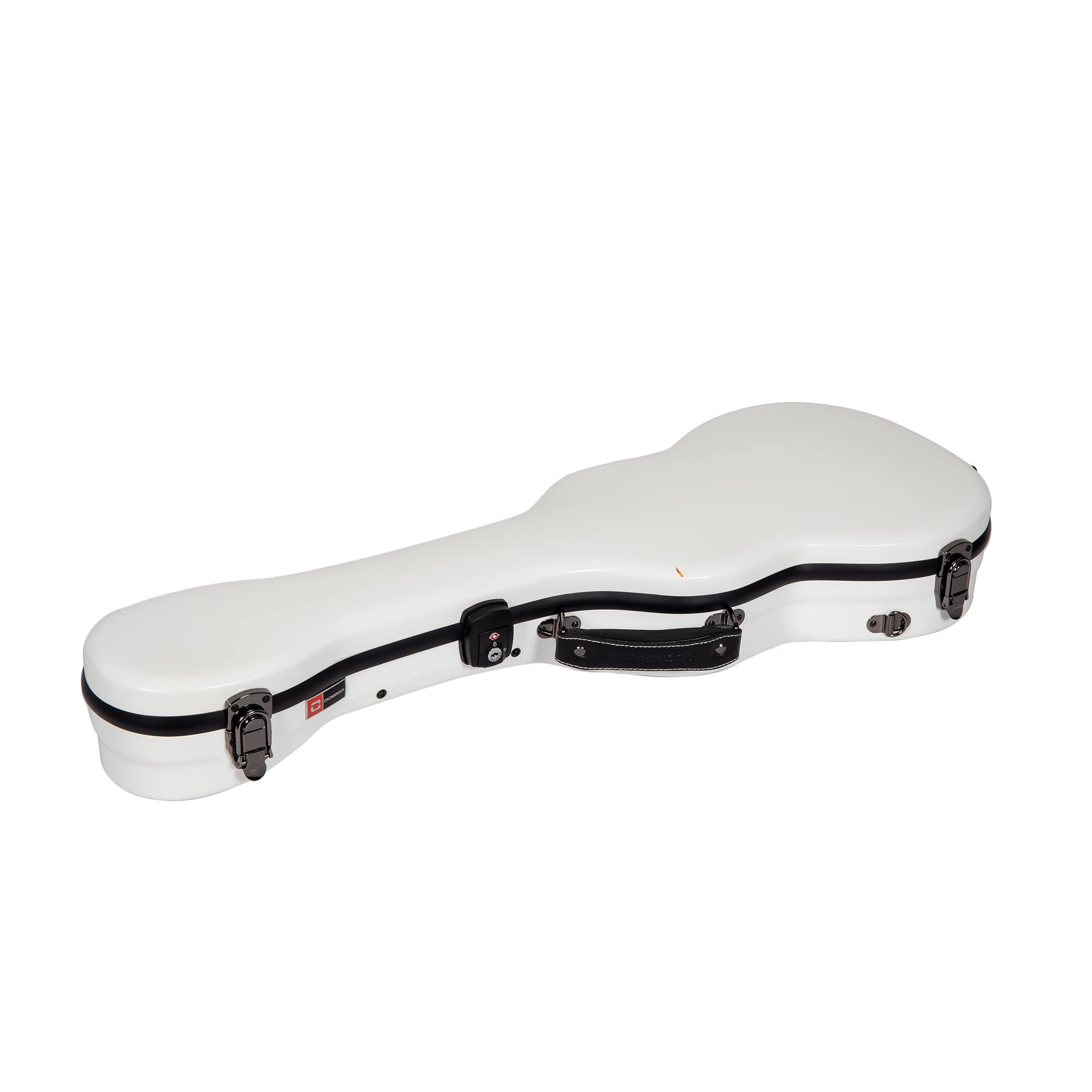 Crossrock Fiberglass Case For Baritone Ukulele With Removable Shoulder Straps And Tsa Lock, White (Crf2020Buwt)