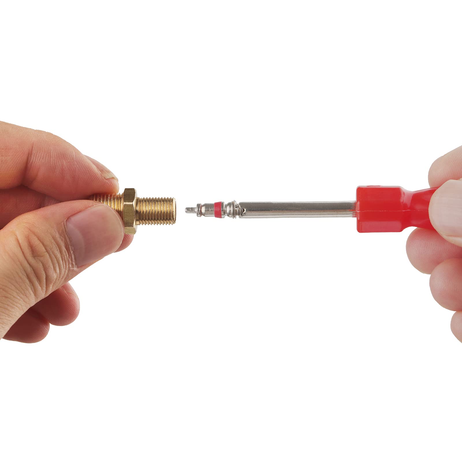 A.I.Force 4Pcs 1/8'' Npt Brass Schrader Tank Fill Valve With Anti Corrosion Cap & Replacement Valve Stems