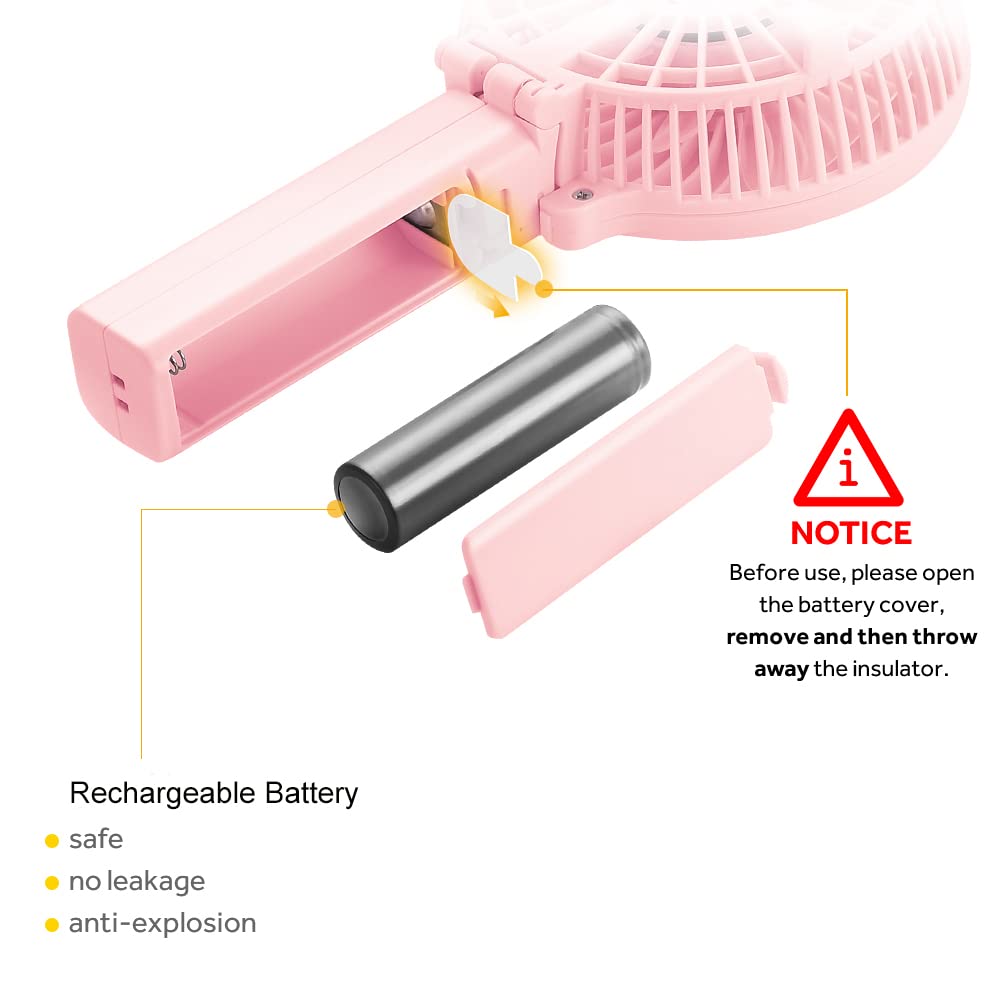 Easyacc Mini Handheld Fan, Usb Desk Fan Small Personal Portable Stroller Table Fan With Rechargeable Battery Operated Cooling Fo