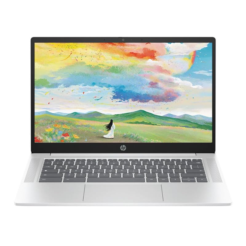 Hp Chromebook 14'' Hd Laptop, Intel N200 Processor, 4Gb Lpddr5 Ram, 128Gb Ufs, Chrome Os, Glacier Silver, Intel Uhd Graphics, Bu