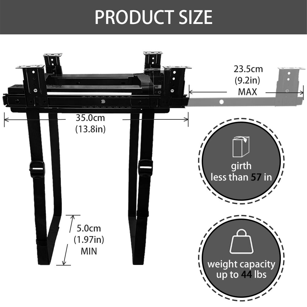 Feyrun Under Desk Slide Out Pc Mount With Anti Scratch Sponge, Adjustable Cpu Holder Bracket For Computer Tower (Black (Slide Ac
