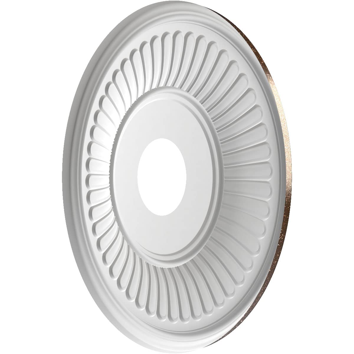 Ekena Millwork Cmp16Beamb Berkshire Thermoformed Pvc Ceiling Medallion (Fits Canopies Up To 7), 16Od X 3 1/2Id X 1P, Textured Me
