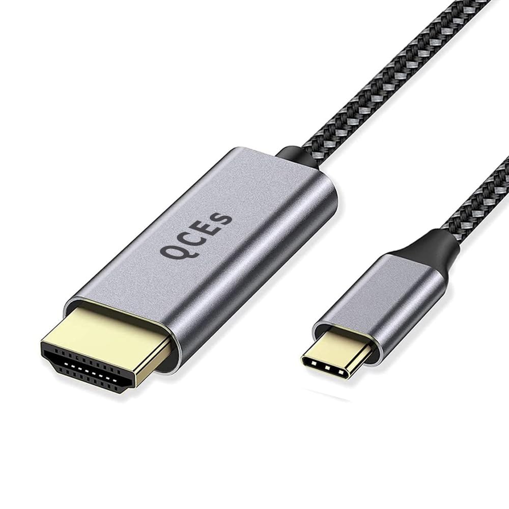 Qces Usb C To Hdmi Adapter Cable 6Ft, Thunderbolt 3 To Hdmi Cable For Home Office, 4K Display Compatible For Iphone 15 Pro Max,
