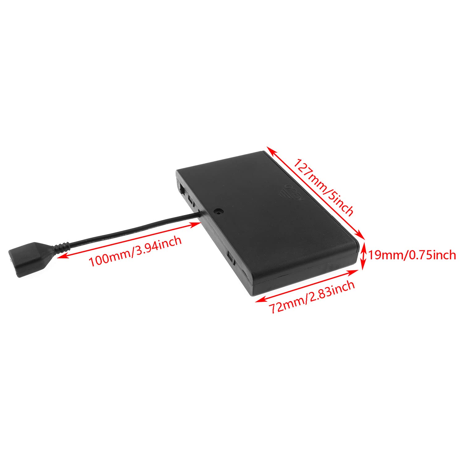 Dgzzi Usb Female Socket 8 Aa Battery Case Box Holder With On Off Switch Black