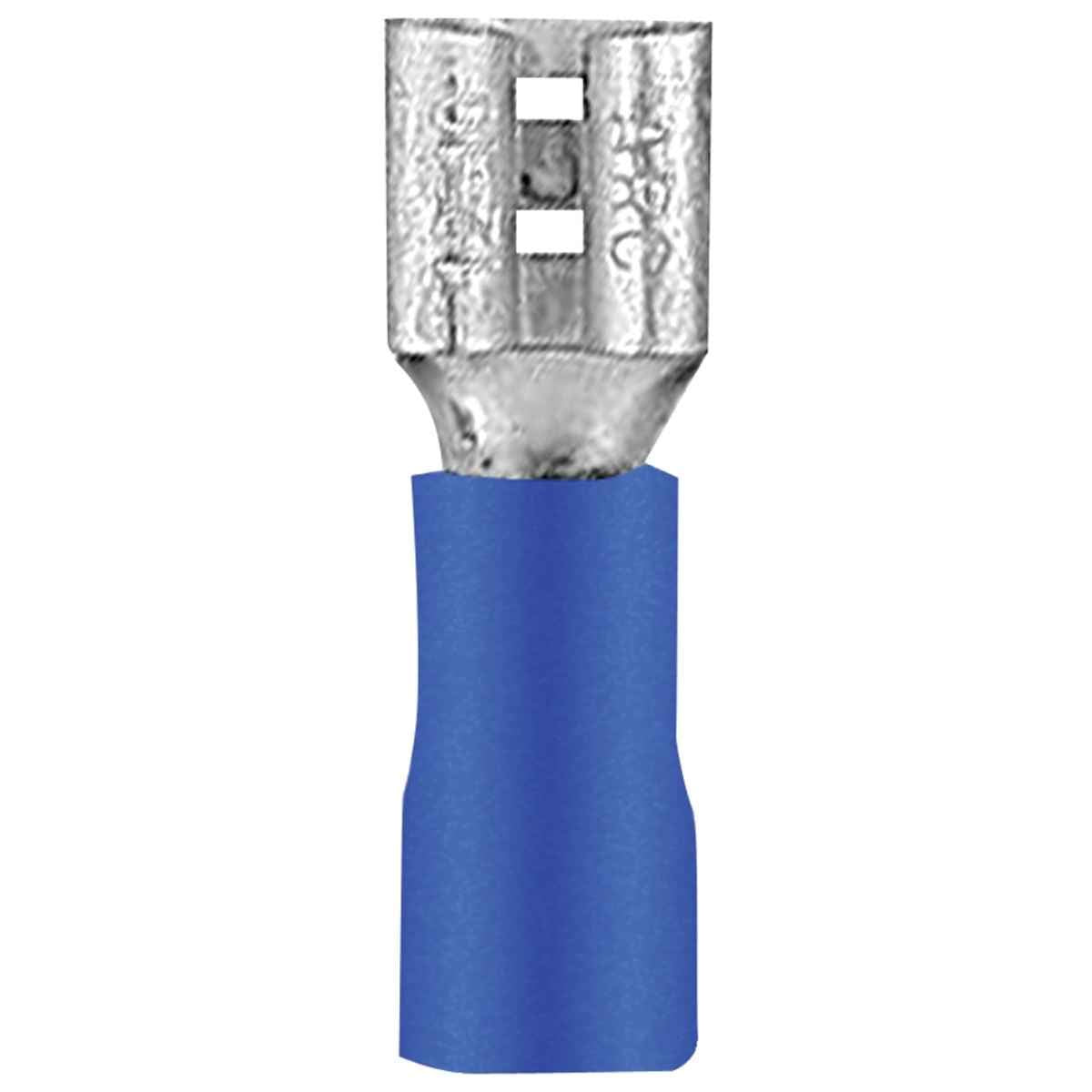 AMMOTENNA Female Connector BVFD250 16/14 Gauge .250 Vinyl Blue 100-Pack