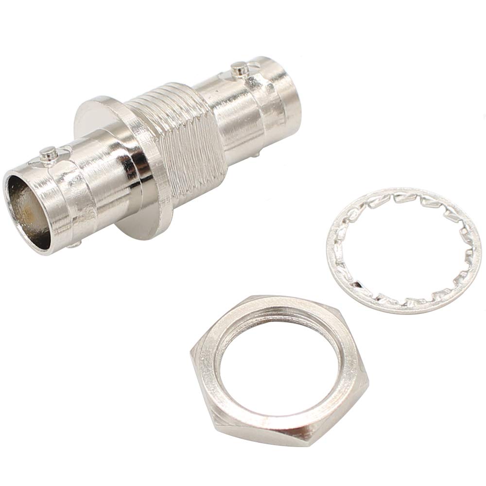 Exgoofit Bnc Female To Female Adapter Bulkhead Connector Coax Extension Bnc Coupler For Cctv Security Camera System  (2 Pack)