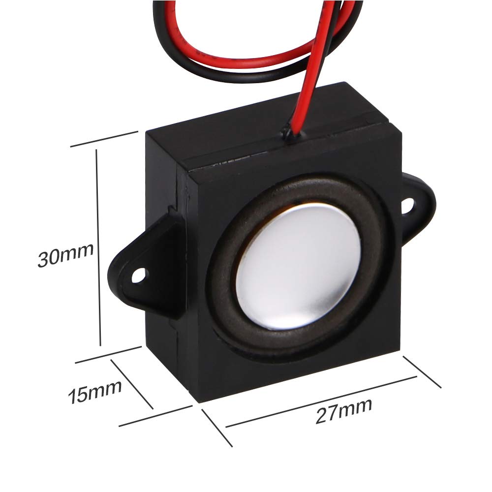 Makerhawk 2Pcs Speaker 3 Watt 8 Ohm Single Cavity Mini Speaker Full Range Cavity Mobile Portable Advertising Machine Speaker Connector Separating Interface 3.3V 5V