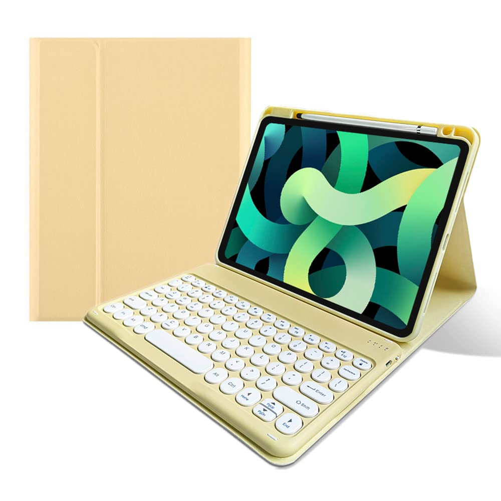 Kaitesi Keyboard Case Mouse For Ipad 10Th Generation 2022 Keyboard Case Cute Round Keys Detachable Bluetooth Keyboard Slim Smart