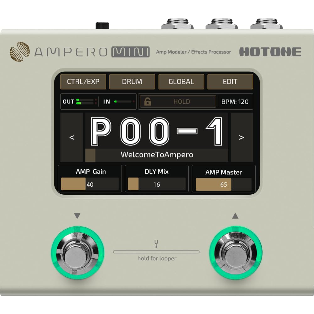 Hotone Ampero Mini Mp50Vn Guitar Multi Effects Processor Touch Screen Modeling Ir Cabinets