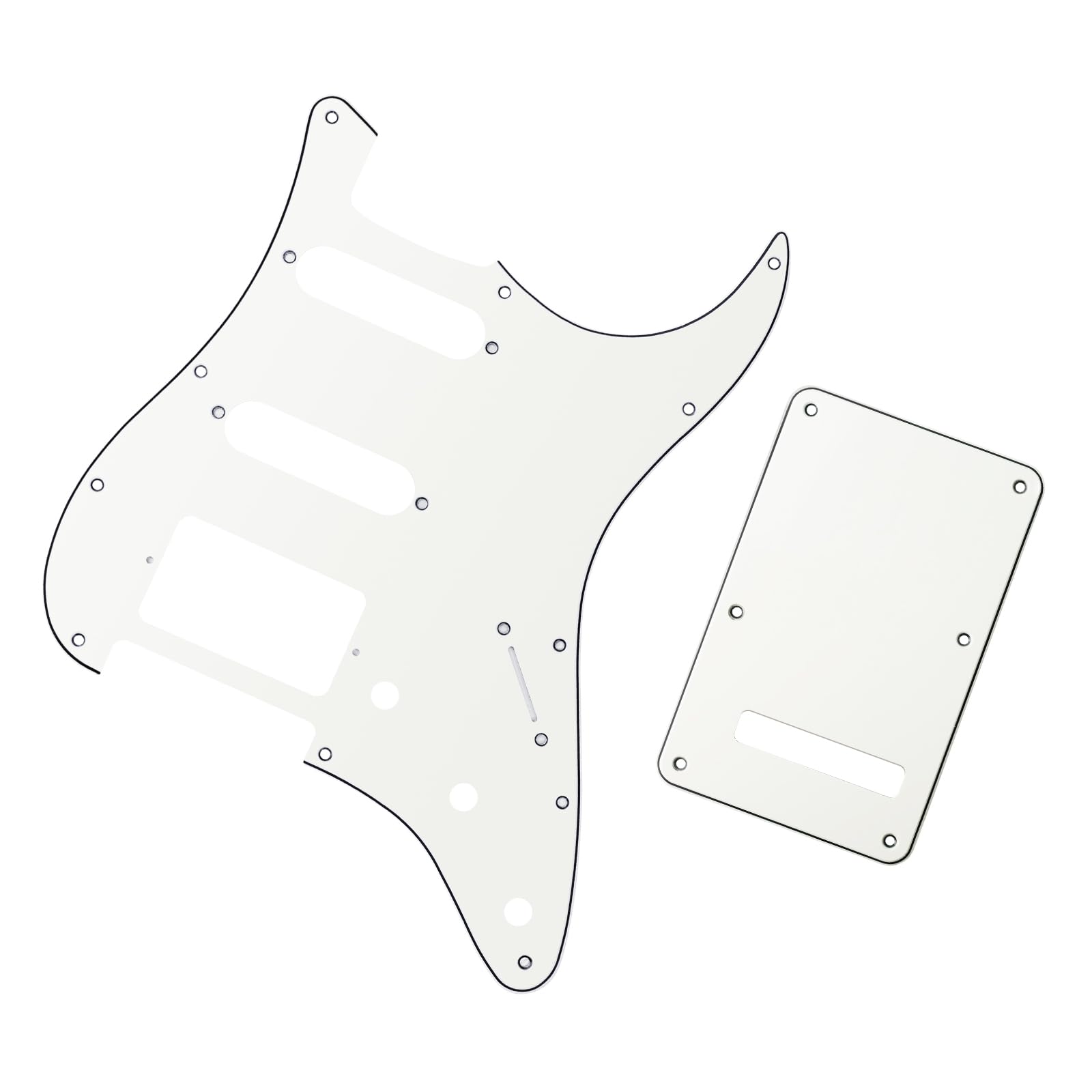 Banworks 3Ply Strat Hss Pickguard 11 Hole Ssh Pickguard Scratch Plate With Backplate 6 Hole Trem Tremolo Cover Set For Usa/Mexic