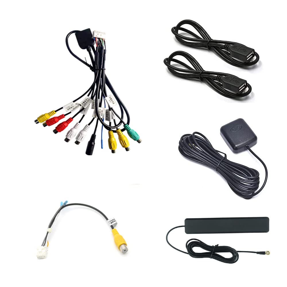 Strpump Universal Car Stereo Radio Accessories Set Rca With 4G Sim Card Slot Usb Cables Cam In Adapter Mic Cable Wire Adapter Au
