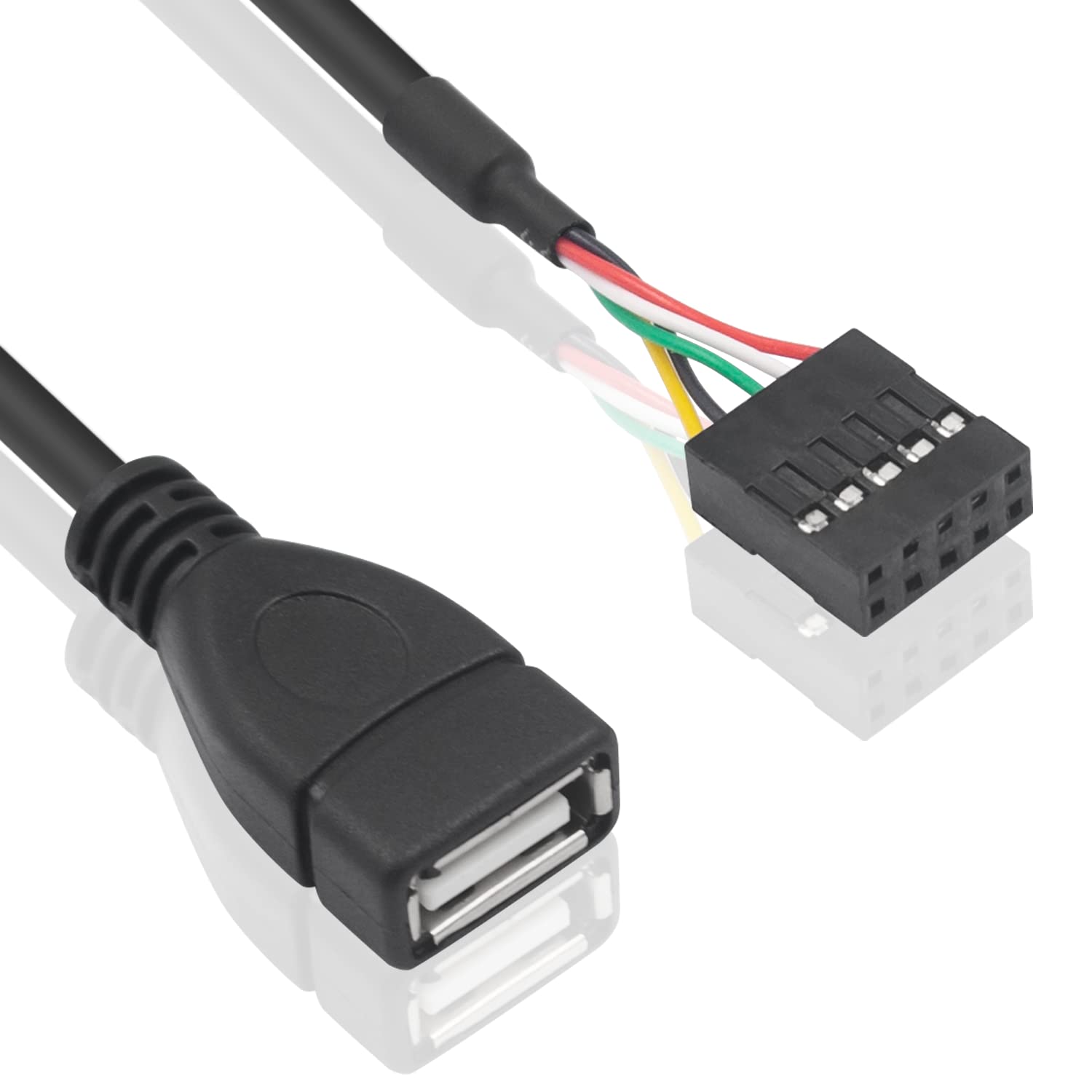 Duttek Usb Header To Usb Cable,Motherboard Usb 2.0 Adapter Cable, Usb 2.0 Type A Female To Dupont 9 Pin Female Header Motherboar