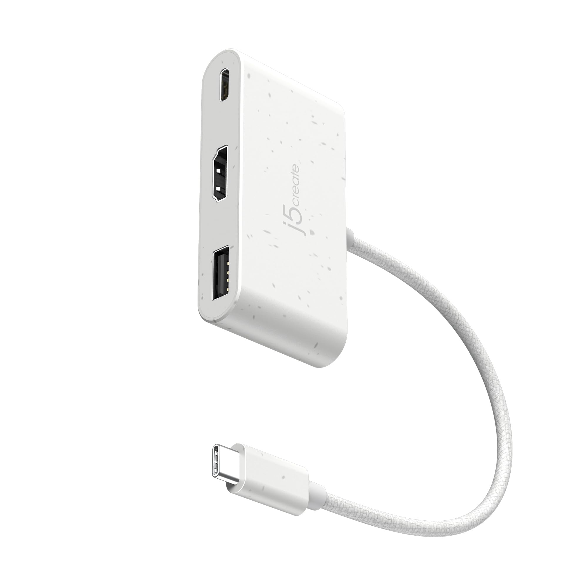 j5create USBC to HDMI & USB TypeA with Power Delivery(EcoFriendly) with 4K HDMI, USBA 5Gbps, PD 100W Charging | Compatible w