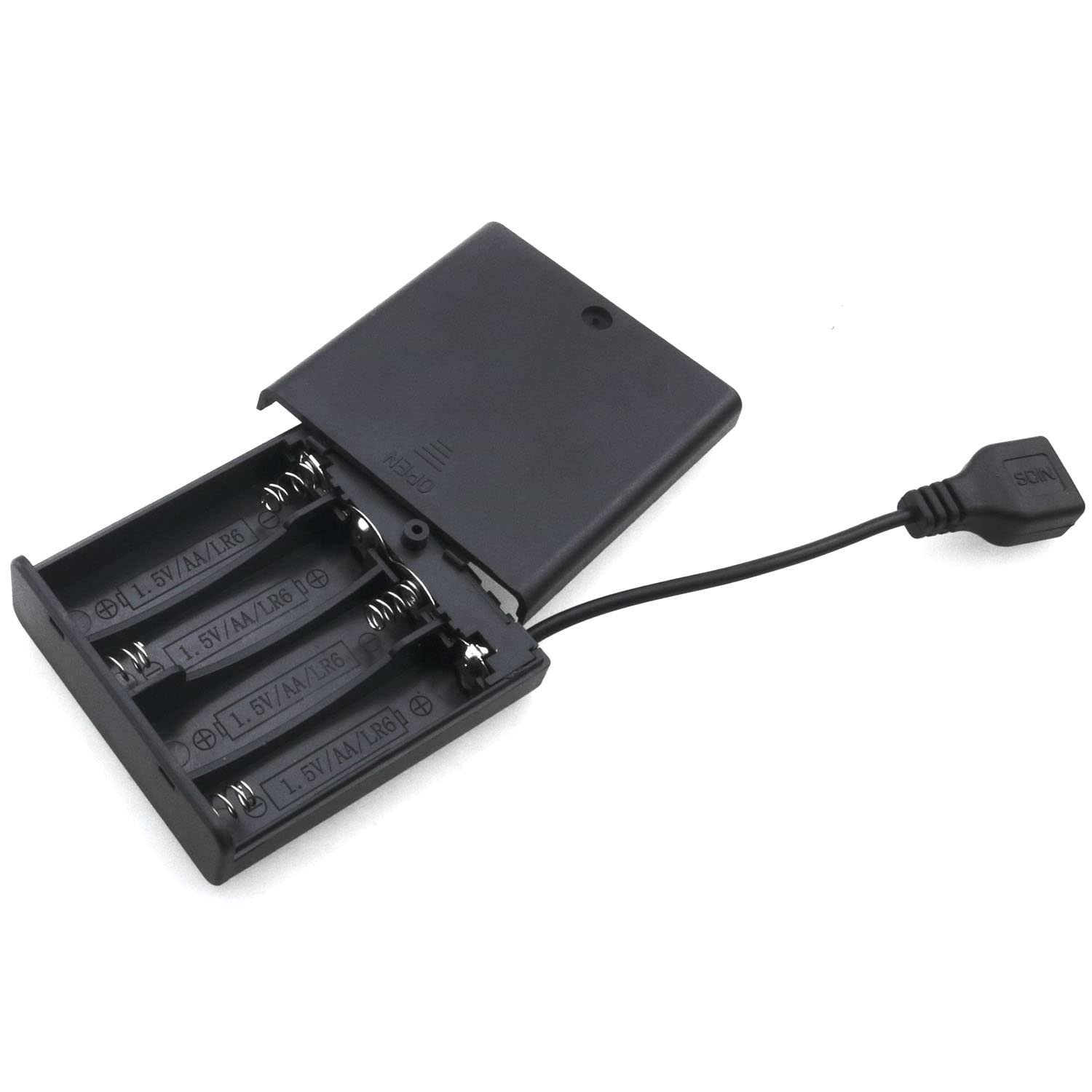 Jjhxsm Usb Female Socket 4 Aa Battery Case Box Holder With On Off Switch