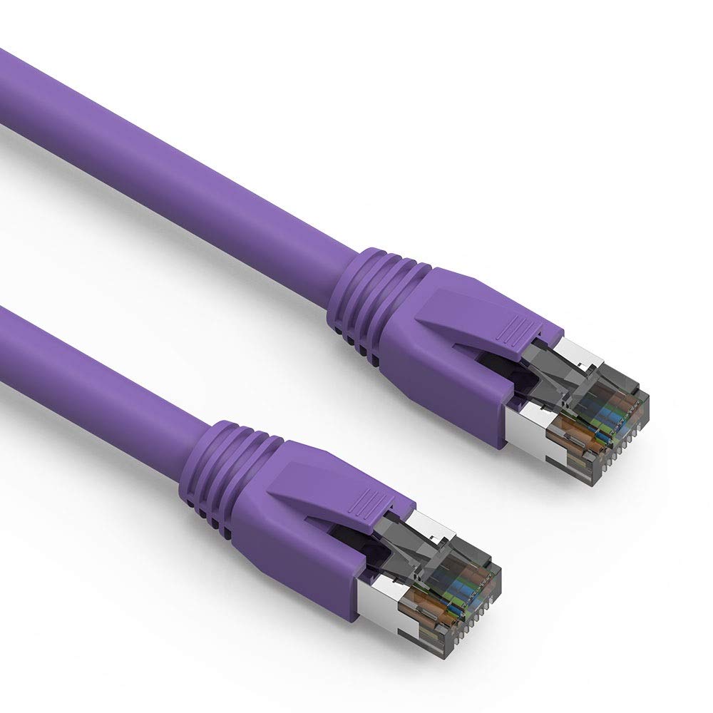 ACCL 15Ft Cat.8 S/FTP Ethernet Network Cable Purple 24AWG, 4 Pack