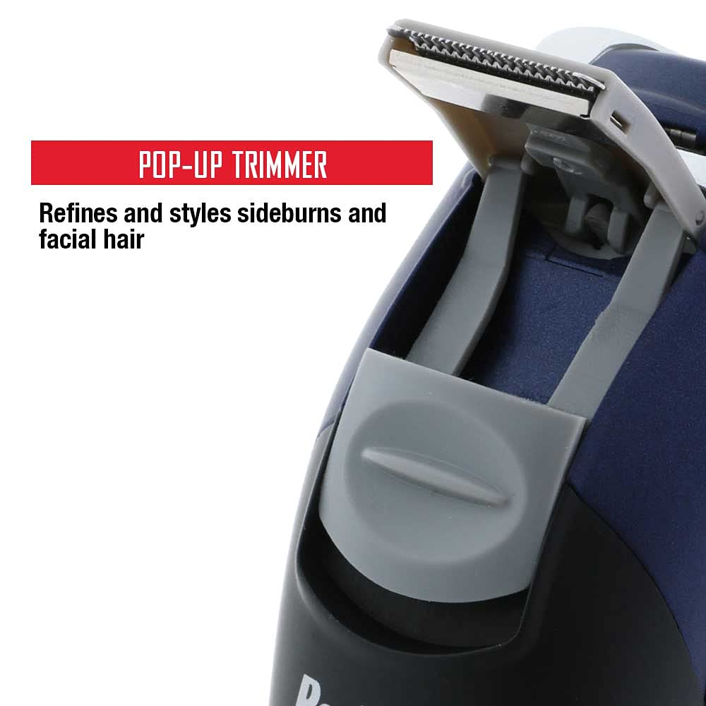 Barbasol Rechargeable Electric Wet And Dry Rotary Shaver With Stainless Steel Blades And Pop Up Trimmer