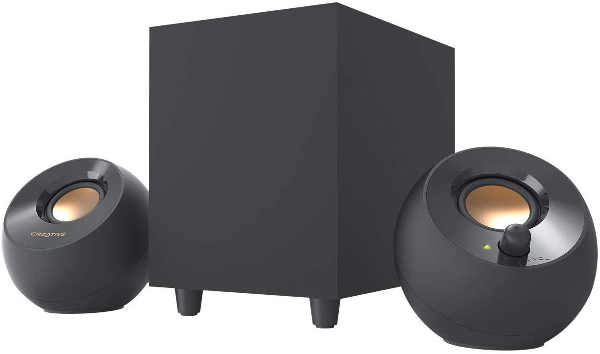 Creative Pebble Plus 2.1 Subwoofer and Fur Field Driver Downconverted USB Powered Desktop Speaker with 8W Total Power for PC and