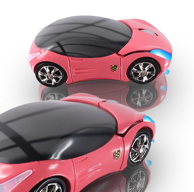 Elec Space Wireless Mouse, Cool 3D Sports Car Shape Ergonomic Optical Mice, Mini Mouse For Kids, Computer Mouse For Laptop Pc Wi
