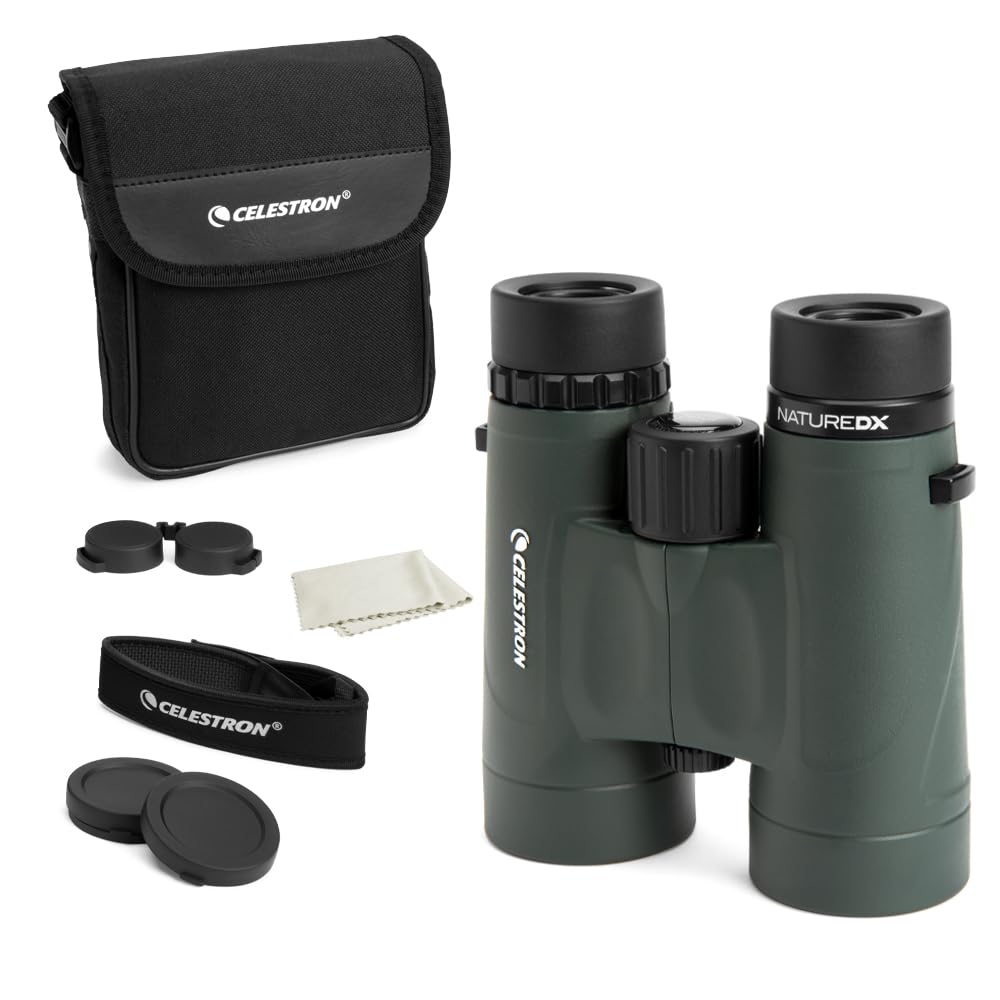 Celestron - Nature DX 10x42 Binoculars - Ideal for Birding and Outdoors - 42mm Objective Lenses - 5.8 Field of View - BaK-4 Pris