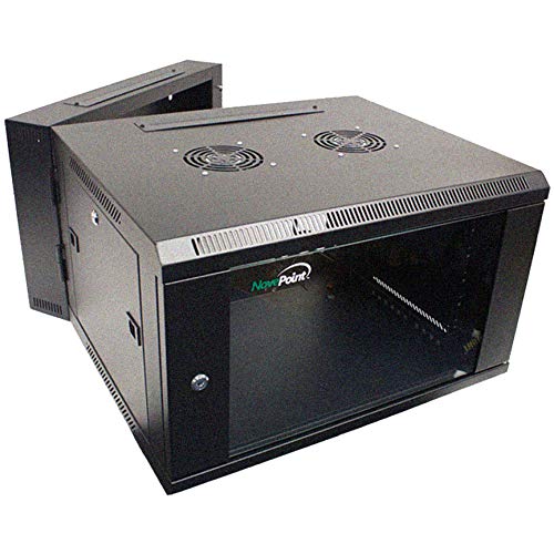 Navepoint 6U Server Cabinet With Hinged Back   23.6    Deep, 6U Server Rack Enclosure With Locking Glass Door, Wall Mount Rack W