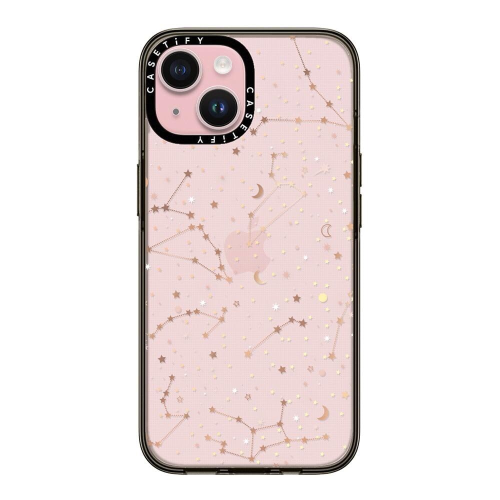 Casetify Compact Case For Iphone 15 [2X Military Grade Drop Tested / 4Ft Drop Protection]   Space Pattern On Clear Background  