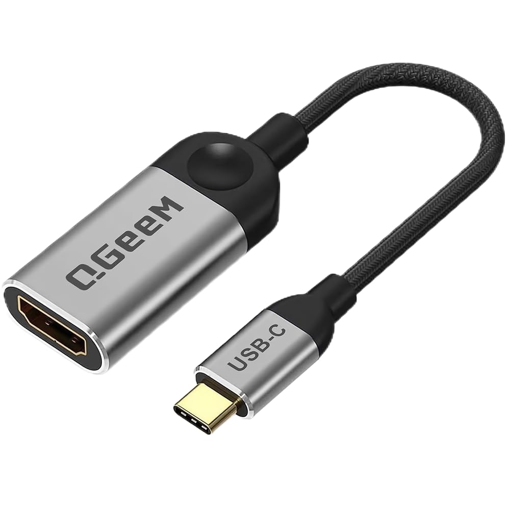 QGeeM USB C to HDMI Adapter 4K Cable, USB Type-C to HDMI Adapter [Thunderbolt 3/4] HDMI Adapter for Laptop MacBook Pro/Air, iPho
